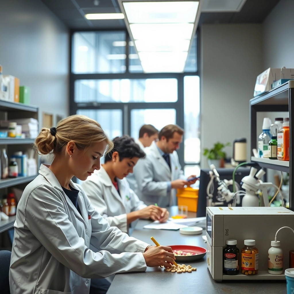 Equipa Vigornaturalfa em laboratório