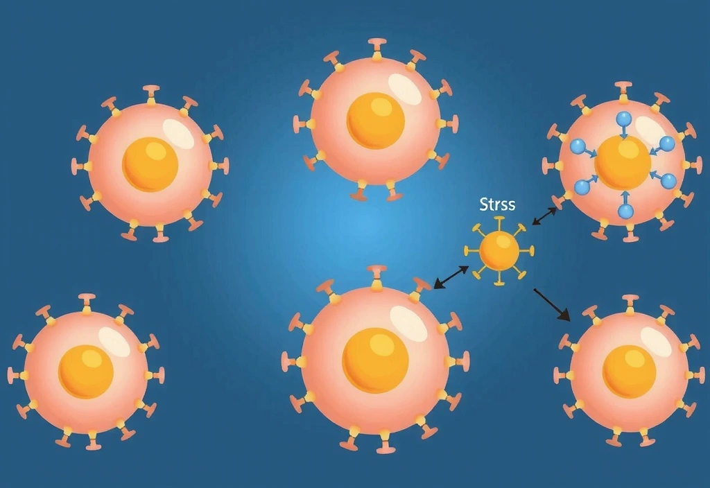 Ilustração do stress oxidativo nas células